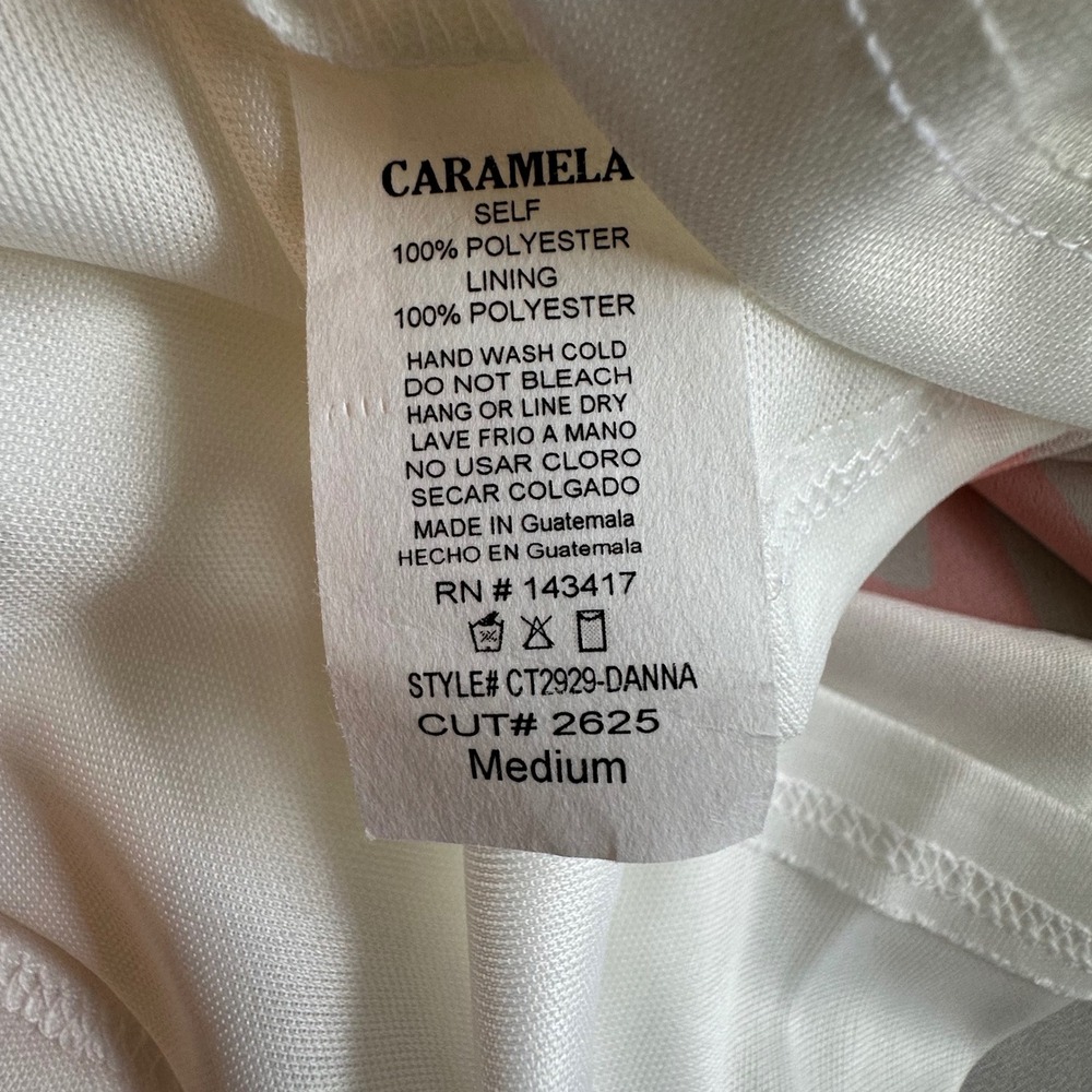 Caramela Top NWOT Medium Sleeveless V Neck Pink Abstract Blouse Y2K aesthetic - Picture 7 of 8